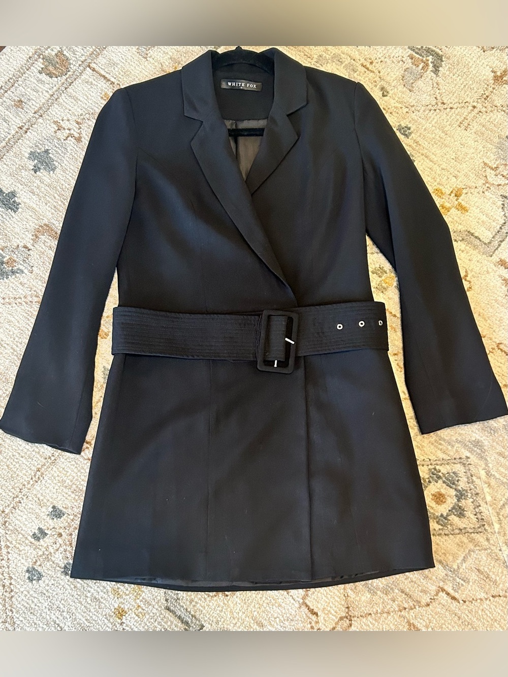 White Fox Boutique Black Belted Blazer Jacket